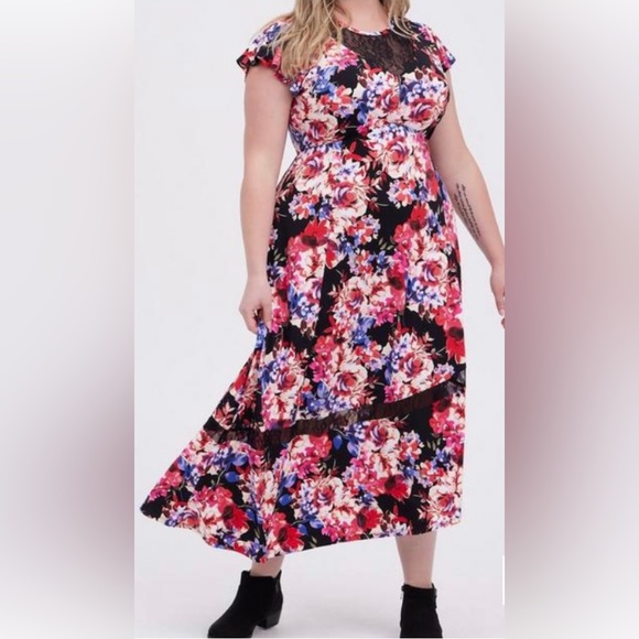 Gorgeous New Torrid MIDI Studio Knit Asymmetrical Dress 3 X - Picture 2 of 5